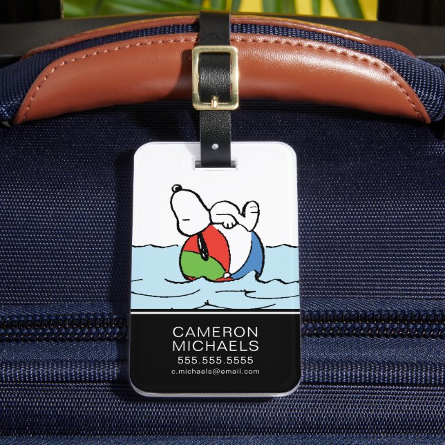 Peanuts | Snoopy Beach Ball Beach Luggage Tag (Front Insitu 2)