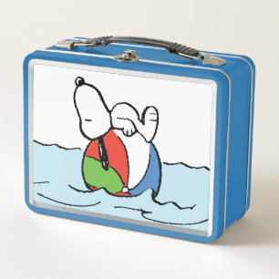 Peanuts Snoopy Beach Ball Beach Metal Lunch Box