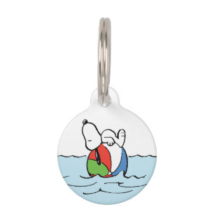 Peanuts Snoopy Beach Ball Beach Pet Tag
