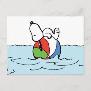 Peanuts   Snoopy Beach Ball Beach Postcard
