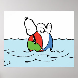 Peanuts   Snoopy Beach Ball Beach Poster