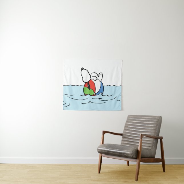 Peanuts | Snoopy Beach Ball Beach Tapestry (In Situ (Horizontal))