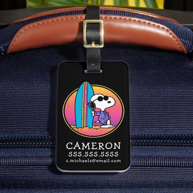 Peanuts | Snoopy Beach Beagle Luggage Tag (Front Insitu 2)