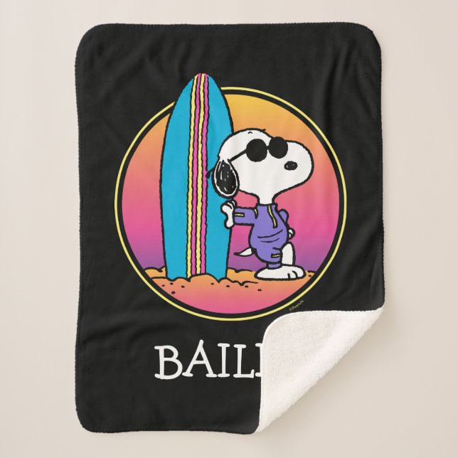 Peanuts | Snoopy Beach Beagle Sherpa Blanket (Front)