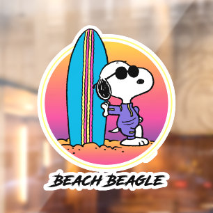 Peanuts   Snoopy Beach Beagle Window Cling