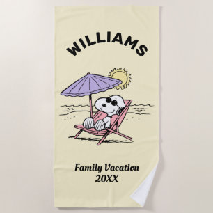 Peanuts   Snoopy Beach Family Vacation Beach Towel