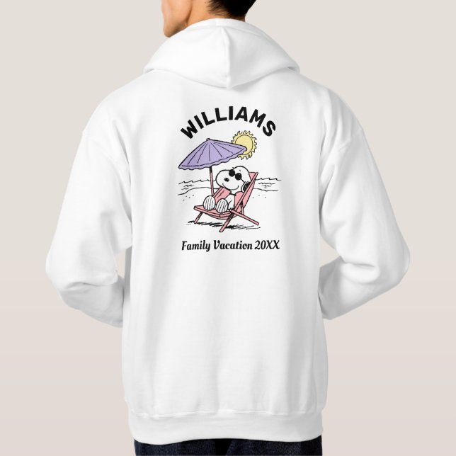 Peanuts | Snoopy Beach Family Vacation T-Shirt Hoodie (Back)