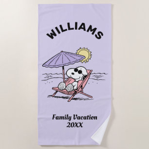 Peanuts Snoopy Beach Family Vacation Towel