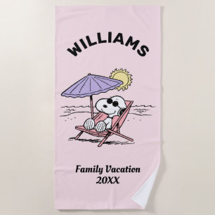 Peanuts   Snoopy Beach Family Vacation Towel