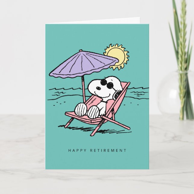 Peanuts | Snoopy Beach Retirement | Add Your Photo Card (Front)