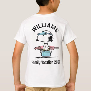 Peanuts Snoopy Beach Walk Family Vacation T-Shirt
