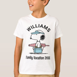Peanuts   Snoopy Beach Walk Family Vacation T-Shirt