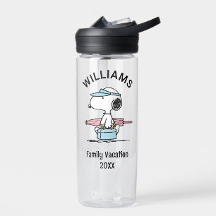 Peanuts Snoopy Beach Walk Family Vacation Water Bottle