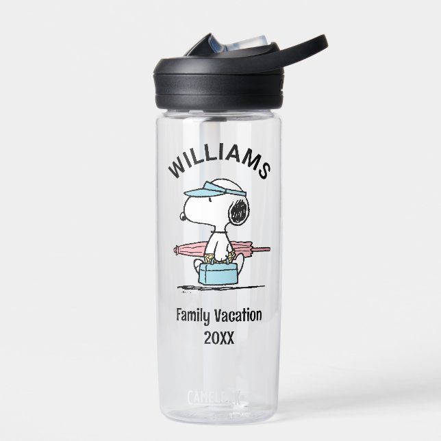 Peanuts | Snoopy Beach Walk Family Vacation Water Bottle (Left)