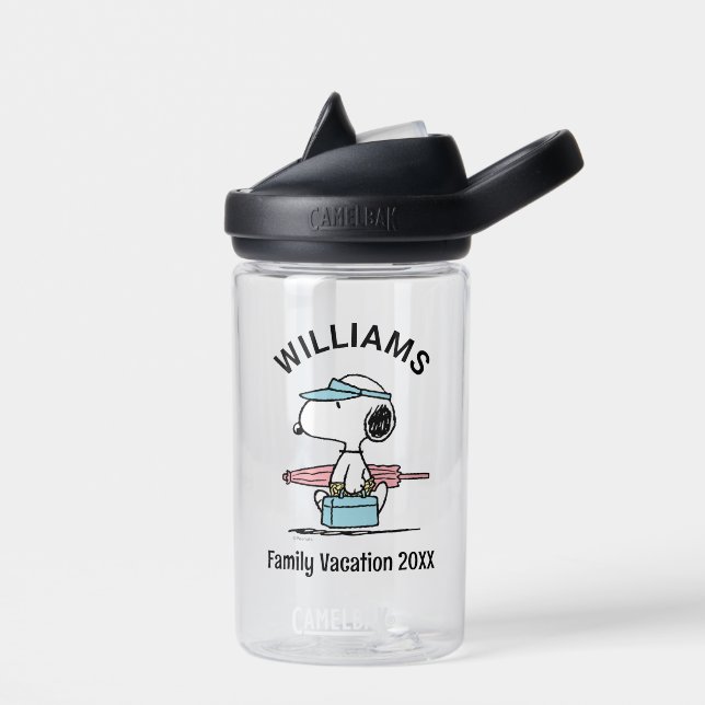 Peanuts | Snoopy Beach Walk Family Vacation Water Bottle (Left)