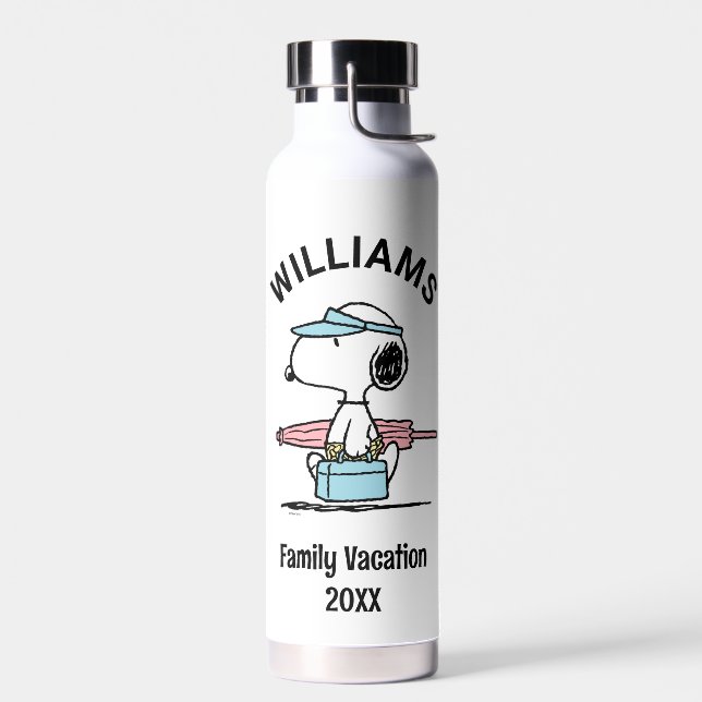 Peanuts | Snoopy Beach Walk Family Vacation Water Bottle (Left)