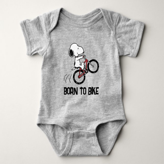 Peanuts | Snoopy Bicycle Wheelie Baby Bodysuit (Front)