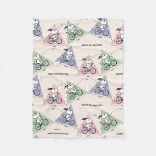 Peanuts   Snoopy Bike Ride Stats Fleece Blanket