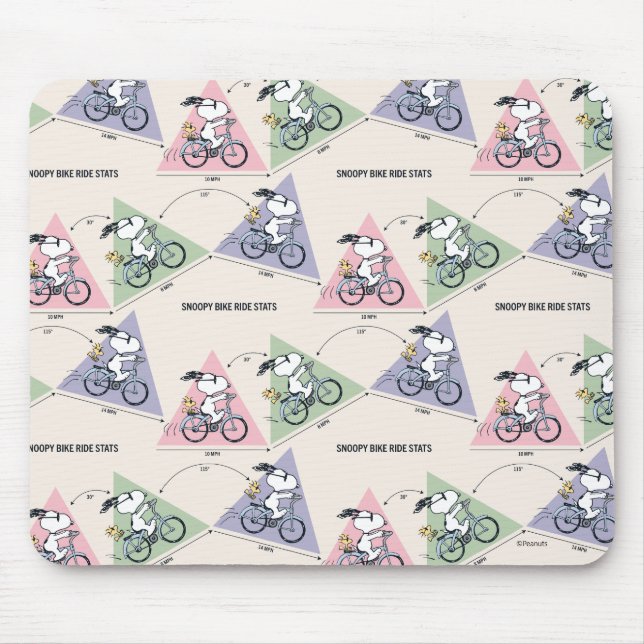 Peanuts | Snoopy Bike Ride Stats Mouse Mat (Front)