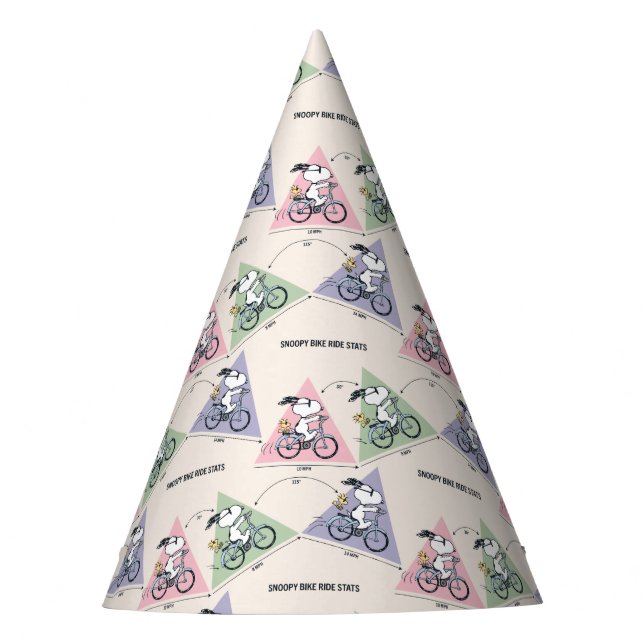 Peanuts | Snoopy Bike Ride Stats Party Hat (Front)