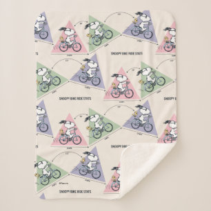 Peanuts   Snoopy Bike Ride Stats Sherpa Blanket