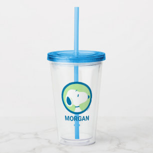 Peanuts   Snoopy Blue Deco Dreams   Add Your Name Acrylic Tumbler