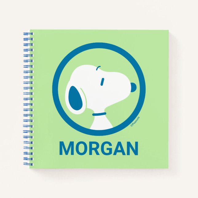 Peanuts | Snoopy Blue Deco Dreams | Add Your Name Notebook (Front)