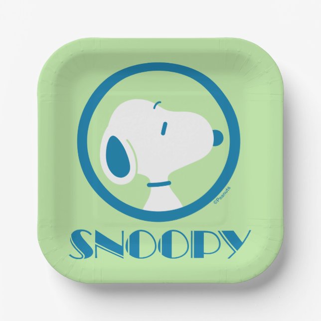 Peanuts | Snoopy Blue Deco Dreams Paper Plate (Front)