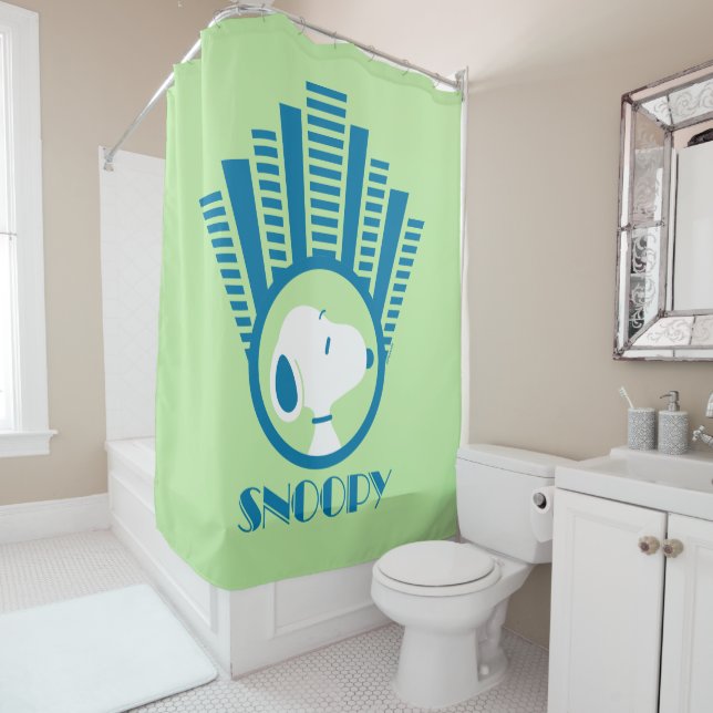 Peanuts | Snoopy Blue Deco Dreams Shower Curtain (In Situ)