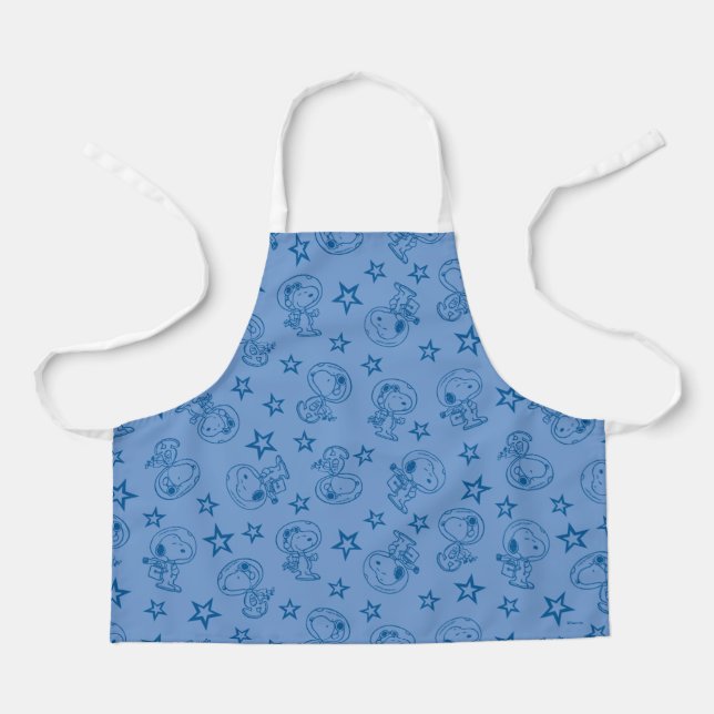 Peanuts | Snoopy Blue Space Astronaut Pattern Apron (Front)