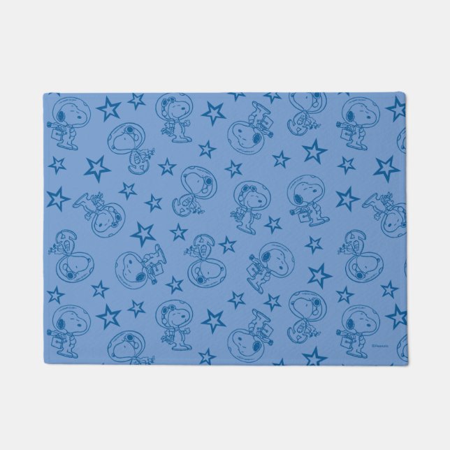 Peanuts | Snoopy Blue Space Astronaut Pattern Doormat (Front)