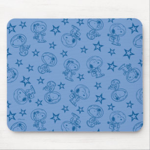 Peanuts   Snoopy Blue Space Astronaut Pattern Mouse Mat