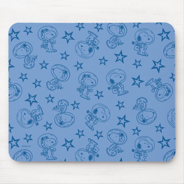 Peanuts | Snoopy Blue Space Astronaut Pattern Mouse Mat (Front)