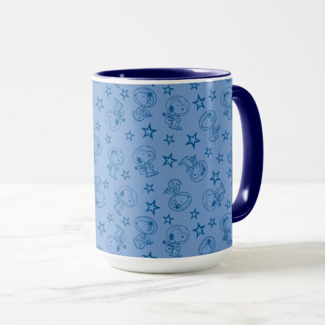 Peanuts | Snoopy Blue Space Astronaut Pattern Mug (Front Right)