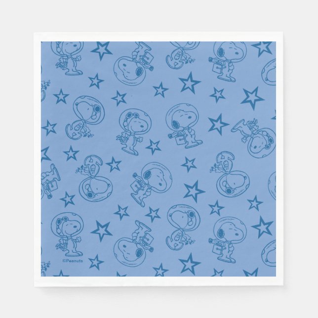 Peanuts | Snoopy Blue Space Astronaut Pattern Napkin (Front)