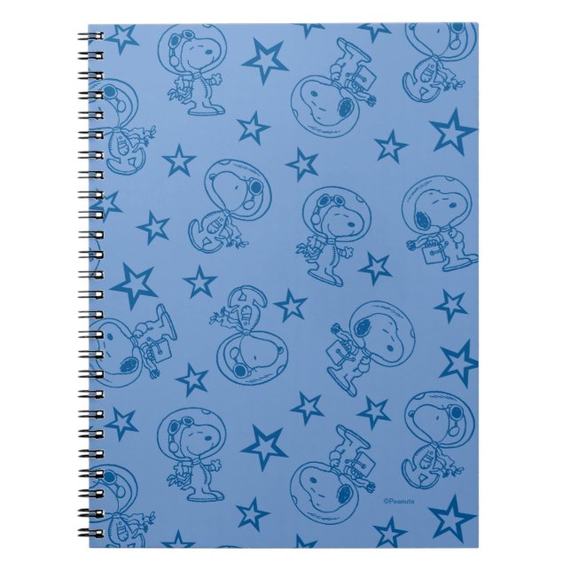 Peanuts | Snoopy Blue Space Astronaut Pattern Notebook (Front)