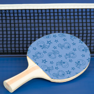 Peanuts   Snoopy Blue Space Astronaut Pattern Ping Pong Paddle