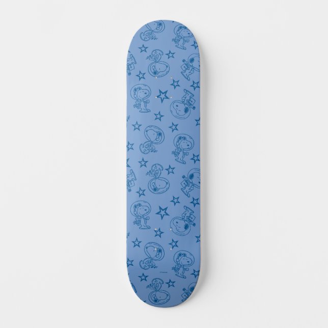 Peanuts | Snoopy Blue Space Astronaut Pattern Skateboard (Front)