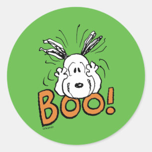 Peanuts   Snoopy Boo Classic Round Sticker