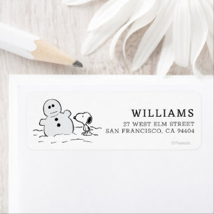 Peanuts Snoopy Builds A Snowman