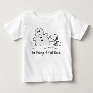 Peanuts   Snoopy Builds A Snowman Baby T-Shirt