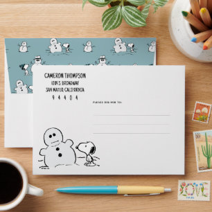 Peanuts   Snoopy Builds A Snowman Envelope