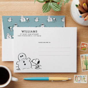 Peanuts   Snoopy Builds A Snowman Envelope