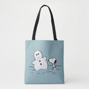 Peanuts   Snoopy Builds A Snowman Tote Bag