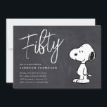 Peanuts Snoopy - Chalkboard 50th Birthday Invitation<br><div class="desc">Invite all your family and friends to your 50th Birthday Party with these chalkboard Peanuts invitations featuring Snoopy! Personalise by adding all your party details!</div>