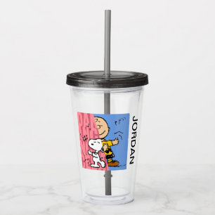 Peanuts   Snoopy & Charlie Brown Half & Half Dance Acrylic Tumbler