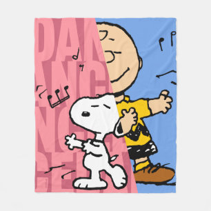Peanuts   Snoopy & Charlie Brown Half & Half Dance Fleece Blanket