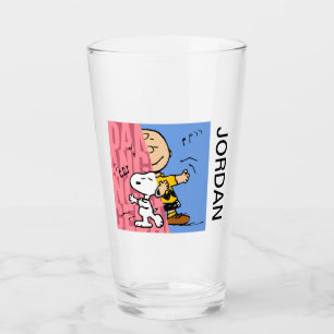 Peanuts Snoopy & Charlie Brown Half & Half Dance Glass