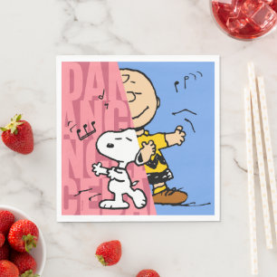 Peanuts   Snoopy & Charlie Brown Half & Half Dance Napkin