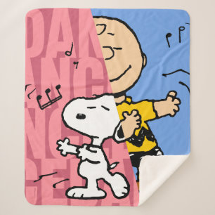 Peanuts   Snoopy & Charlie Brown Half & Half Dance Sherpa Blanket